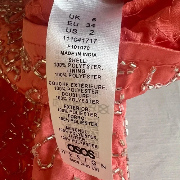 ASOS DESIGN Petite sequin mini dress with puff sleeves in peach - Picture 11 of 12